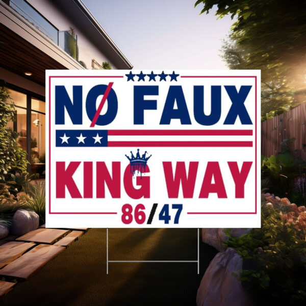 No Kings Protest Poster Sign, Anti Trump Resistance Sign
